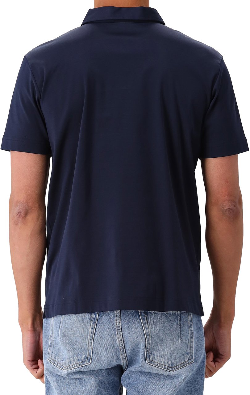 Valenza Valenza Zip Polo Supima Navy Blauw