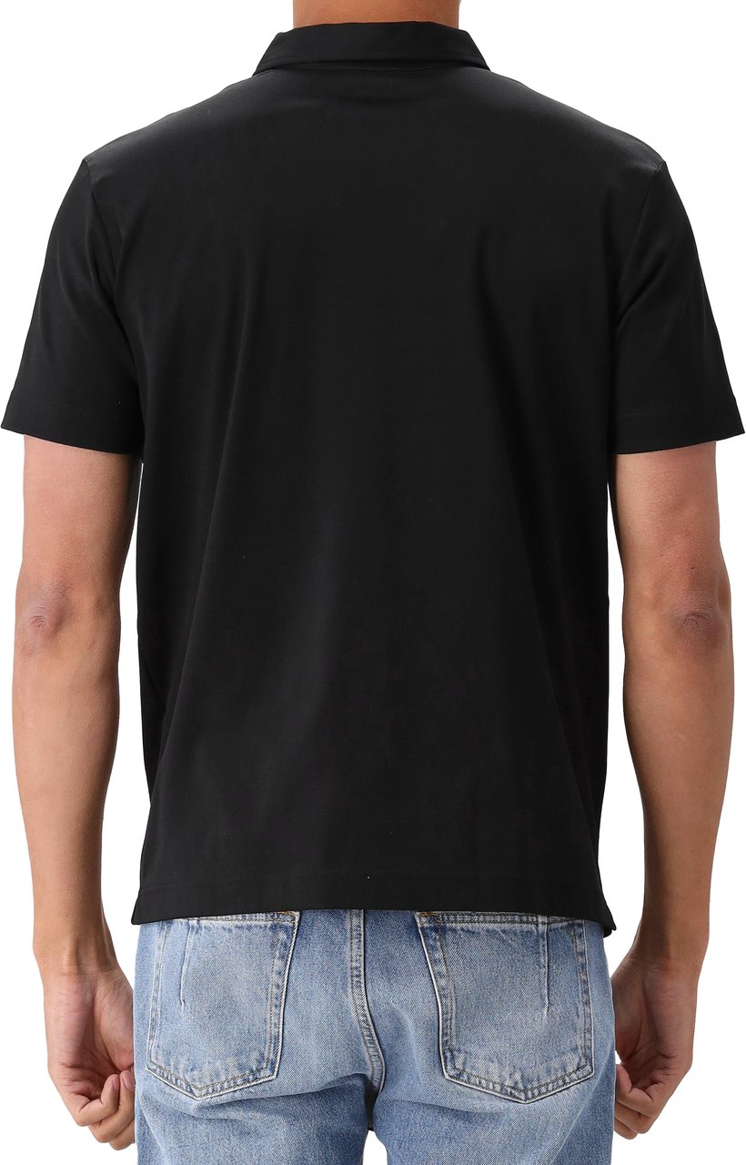 Valenza Valenza Zip Polo Supima Black Zwart