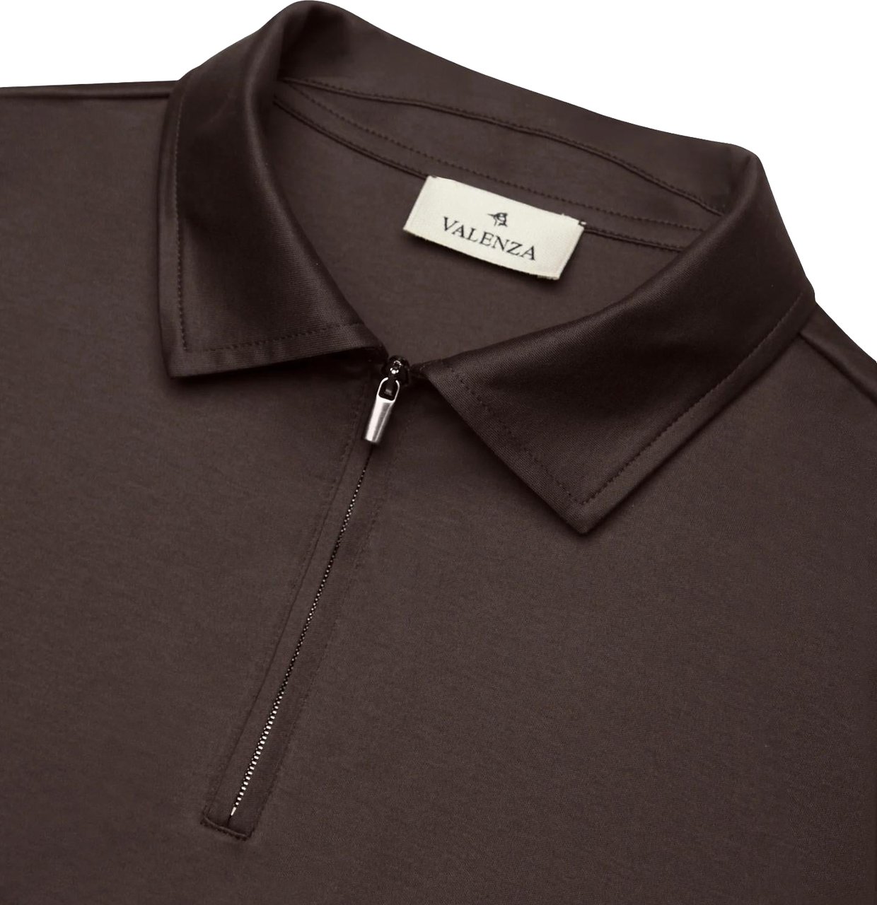 Valenza Heren Supima Polo Zip Collar Bruin