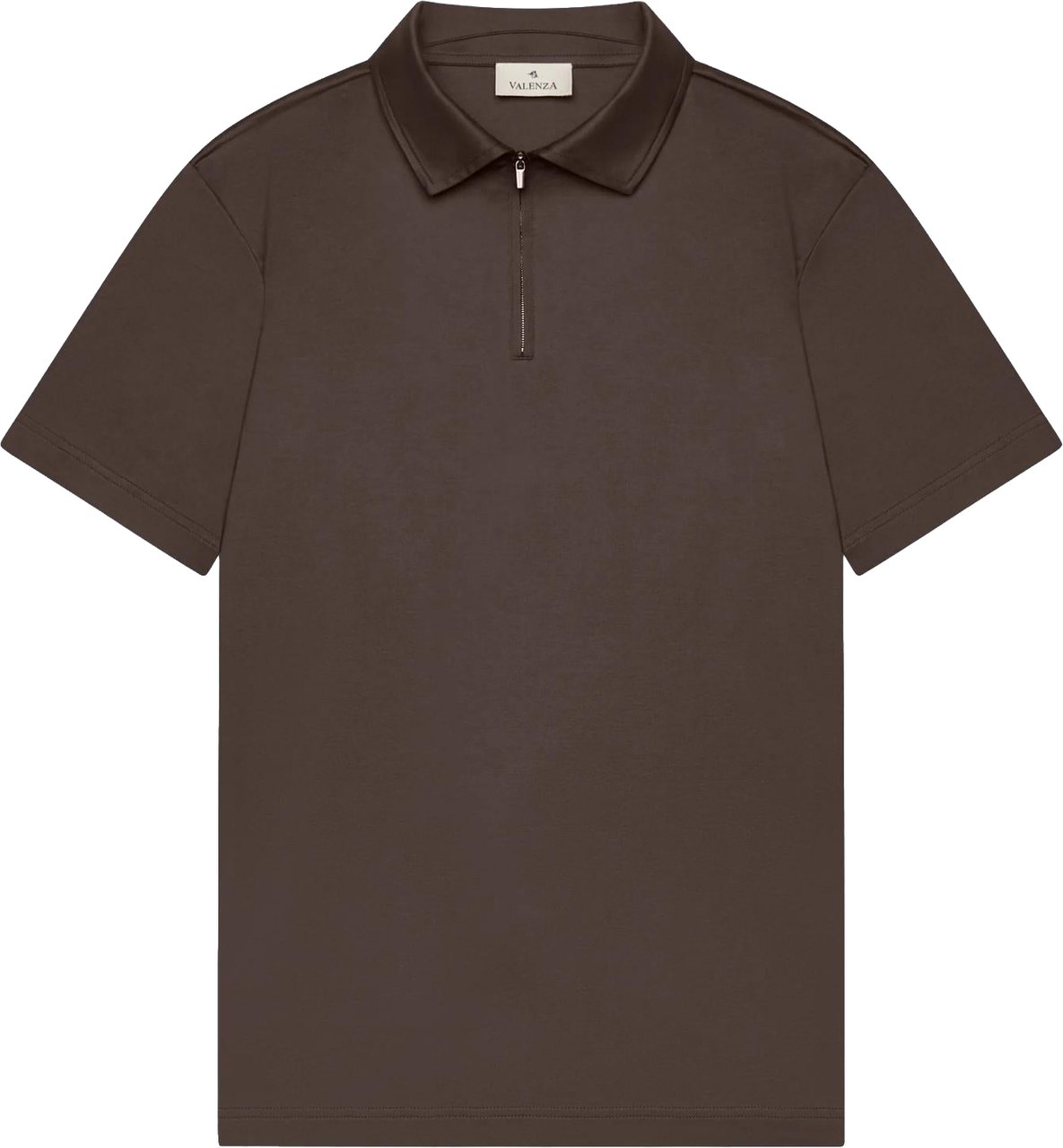 Valenza Heren Supima Polo Zip Collar Bruin
