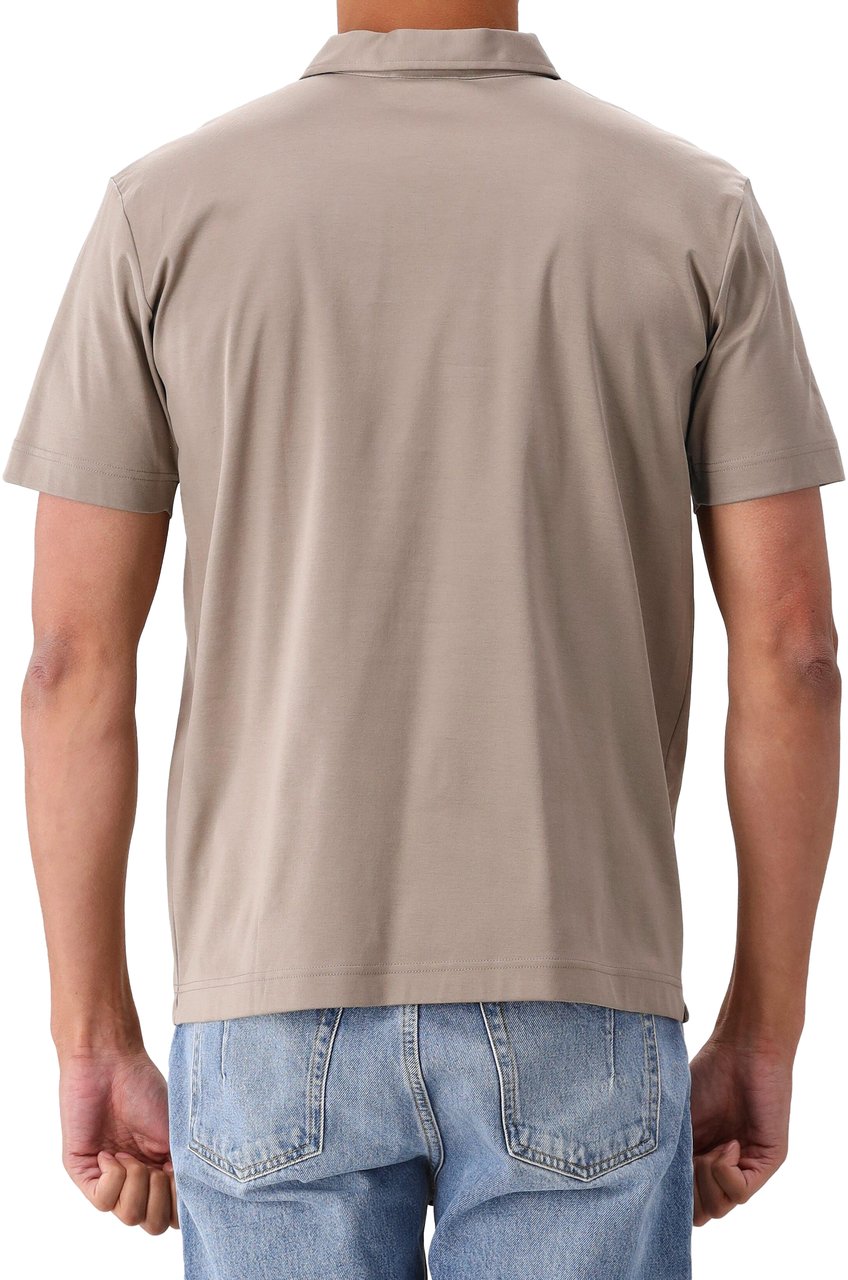 Valenza Valenza Zip Polo Supima Lead Grey Bruin