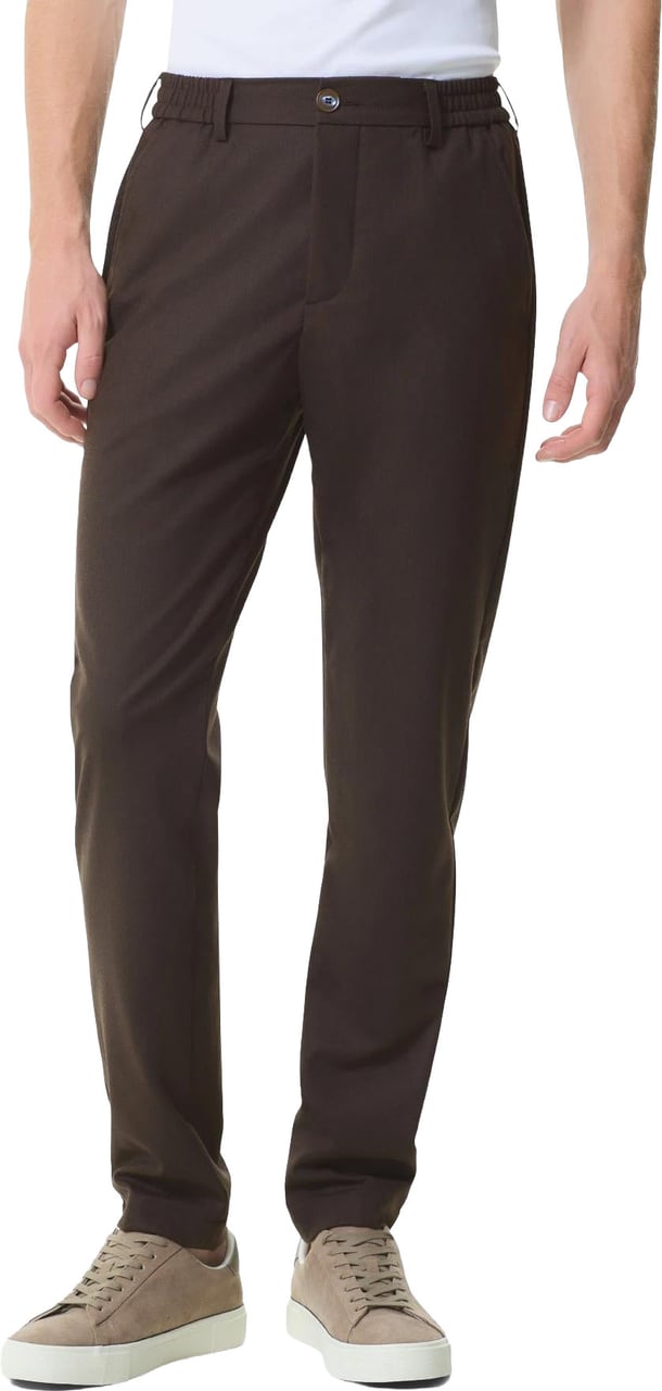 Valenza Heren Flannel Stretch Tapered Bruin Bruin