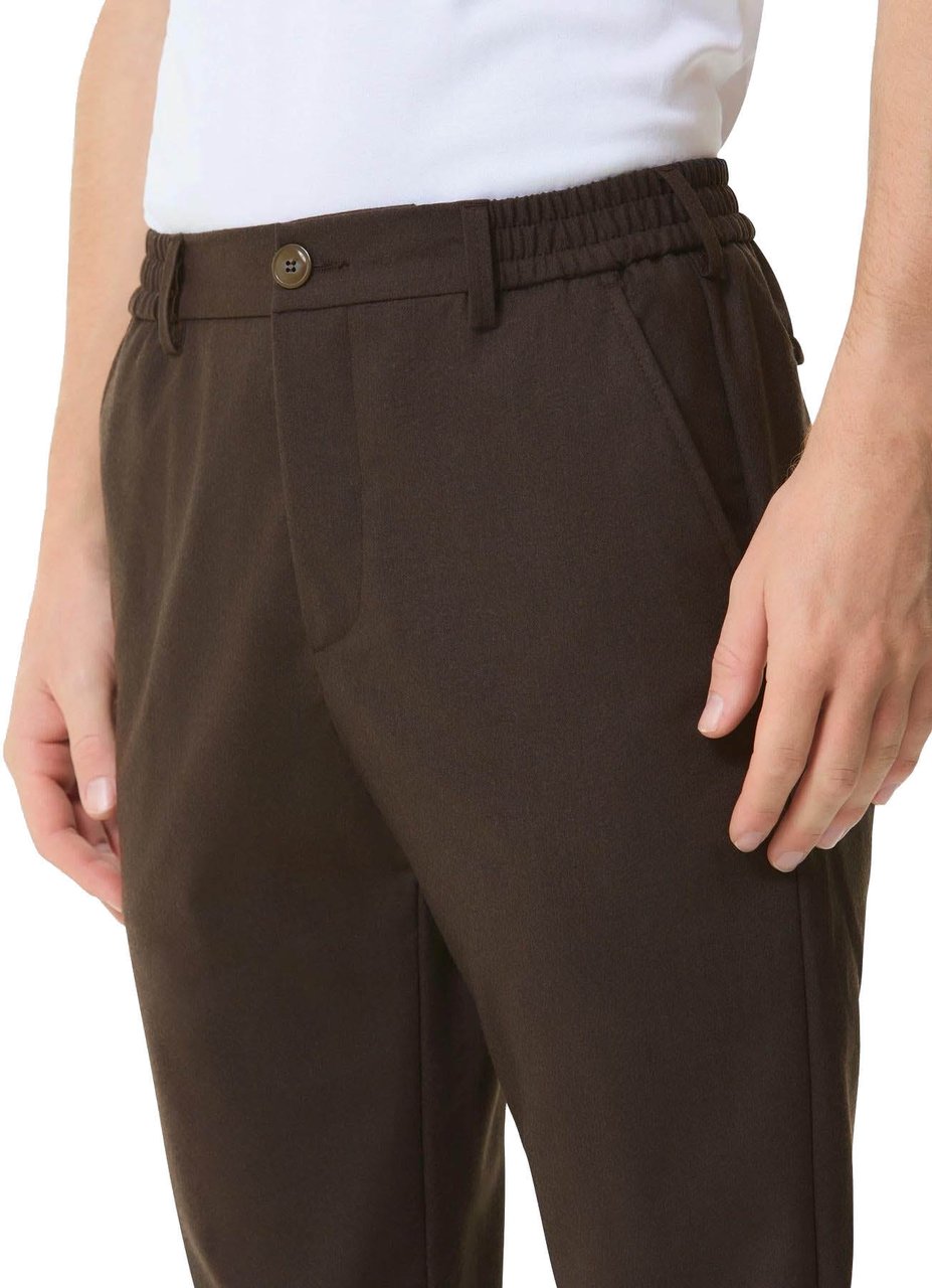 Valenza Heren Flannel Stretch Tapered Bruin Bruin