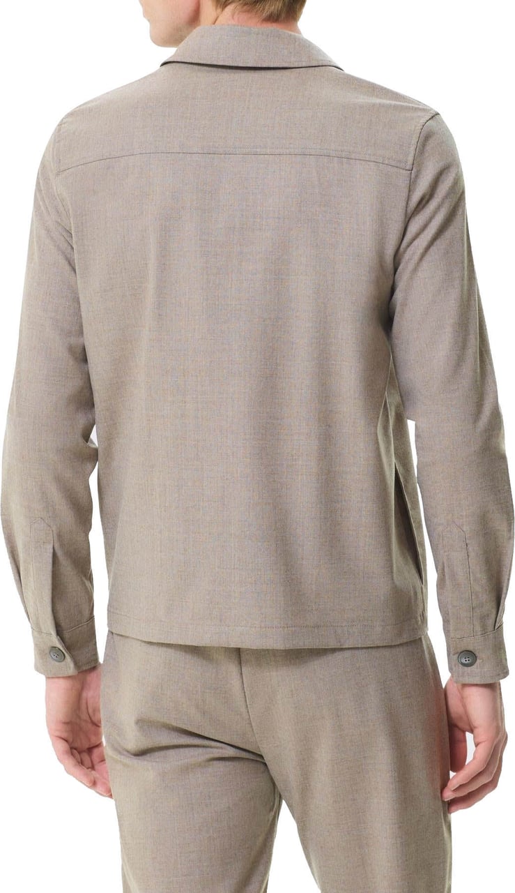 Valenza Heren Flannel Stretch Overshirt Beige