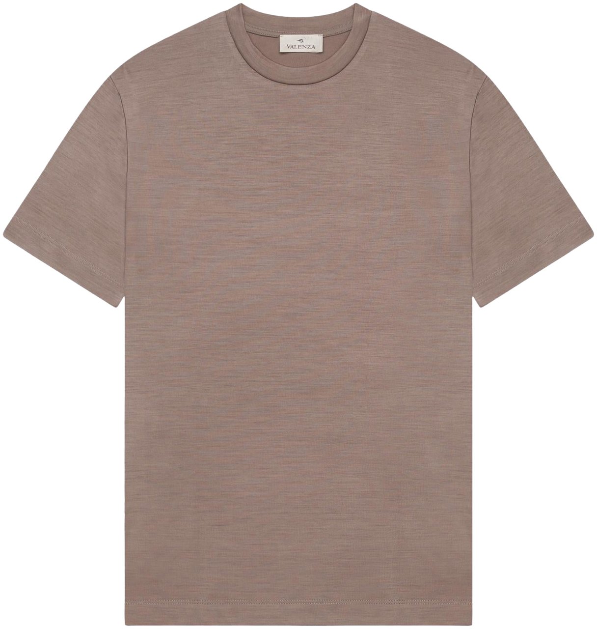 Valenza Heren Merino T-Shirt Crew Neck Bruin