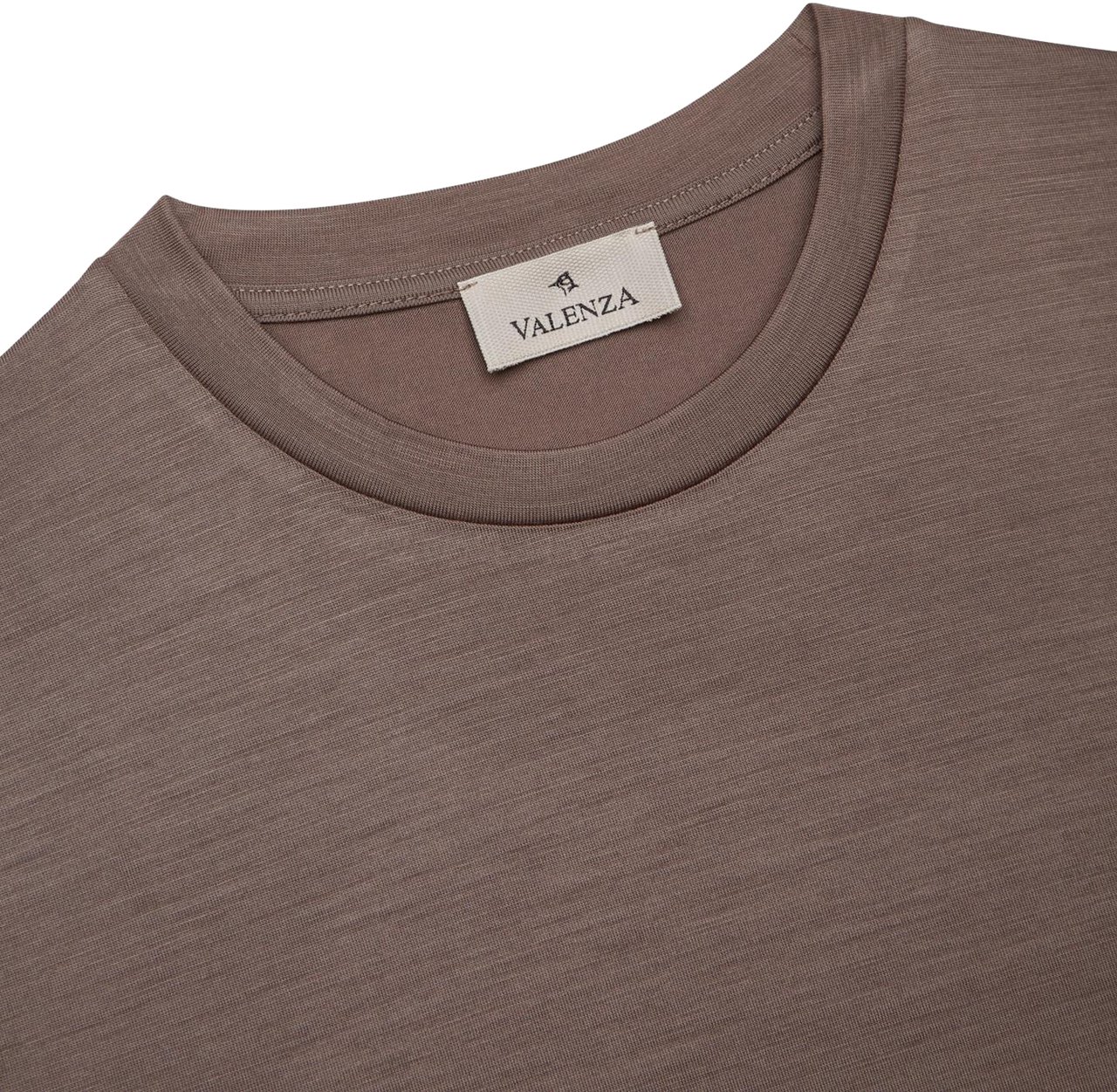 Valenza Heren Merino T-Shirt Crew Neck Bruin