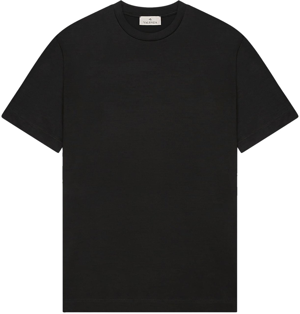 Valenza Heren Merino T-Shirt Crew Neck Zwart