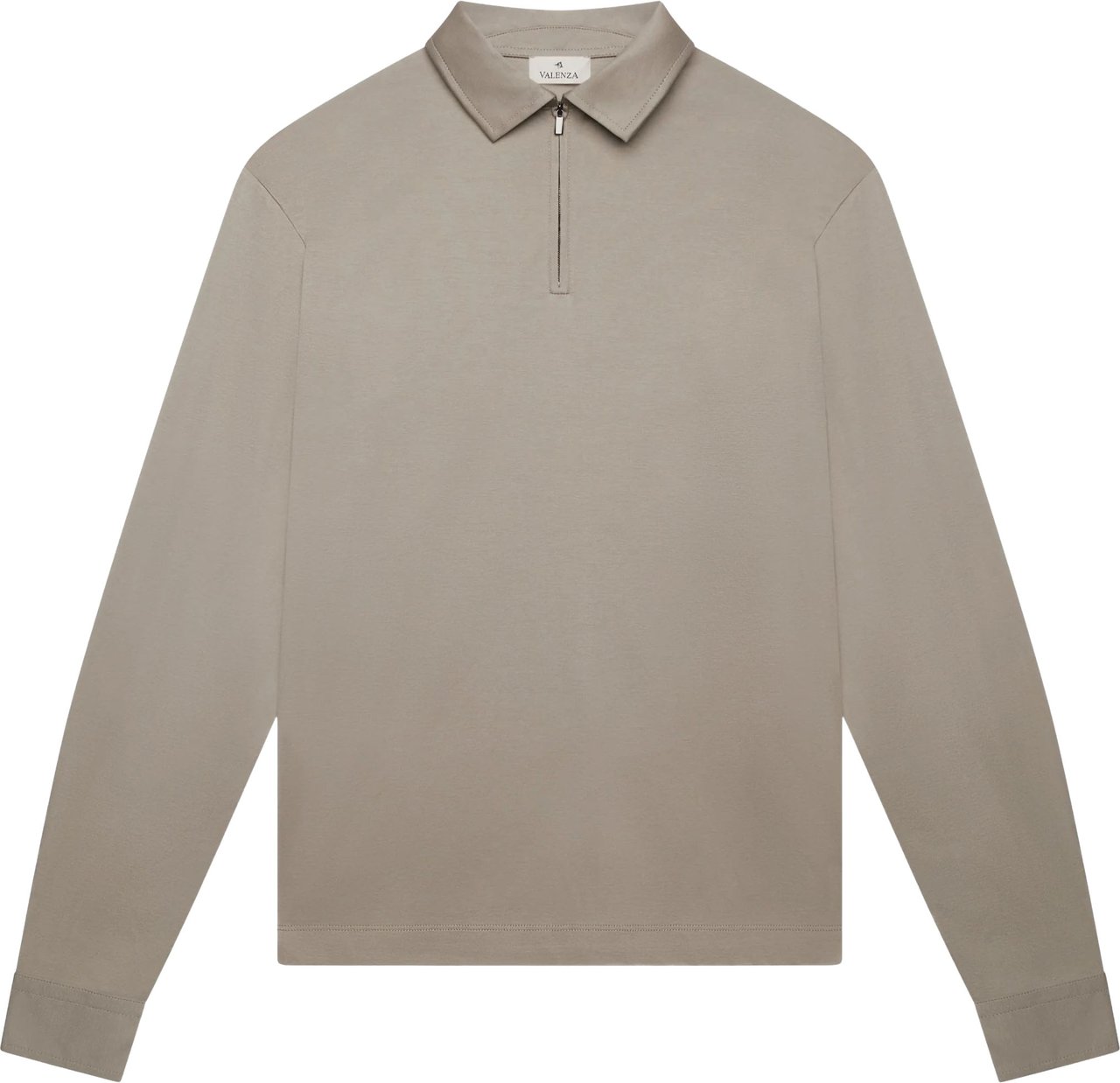 Valenza Supima Polo Zip Collar L/s Polos Taupe 1172 Taupe