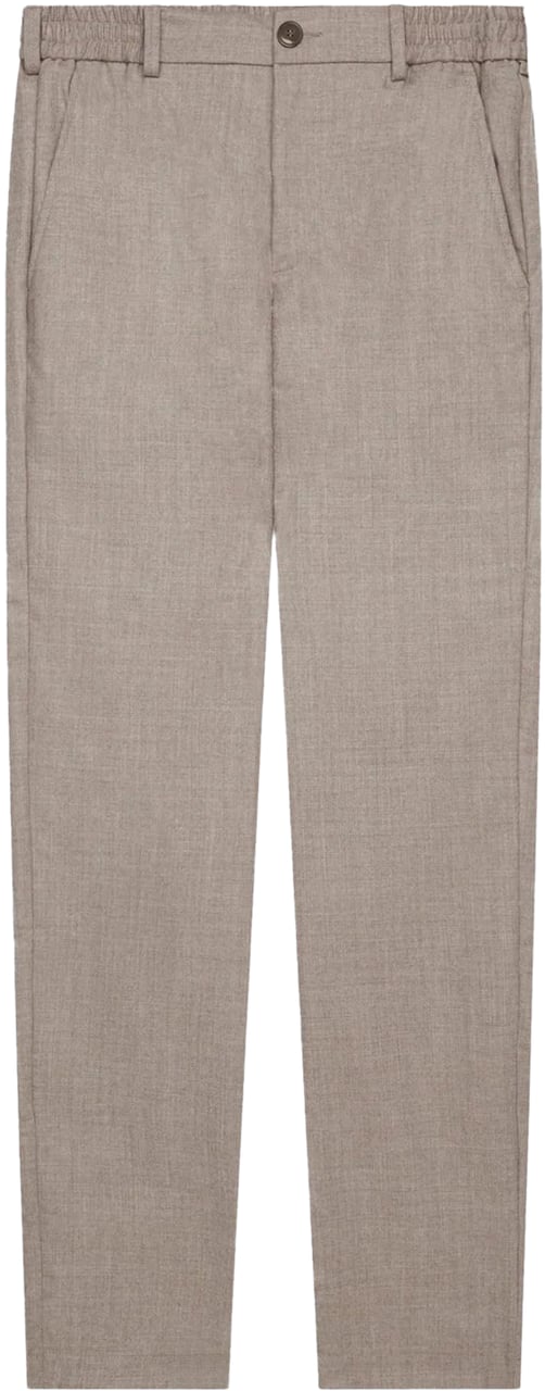 Valenza FLANNEL STRETCH TAPERED TROUSERS LIGHT BEIGE Beige