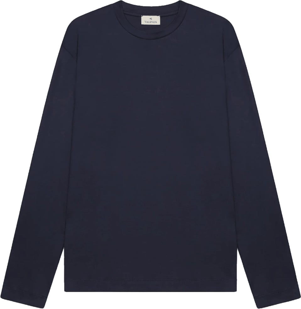 Valenza INTERLOCK SUPIMA LONG SLEEVE T-SHIRT Navy