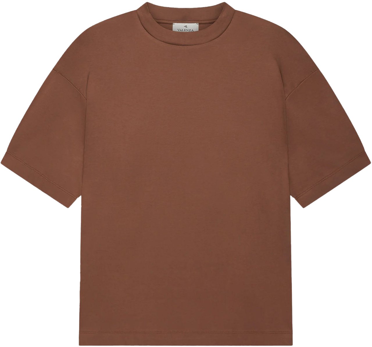 Valenza Interlock Supima Oversized T-Shirt Dark Brique Bruin