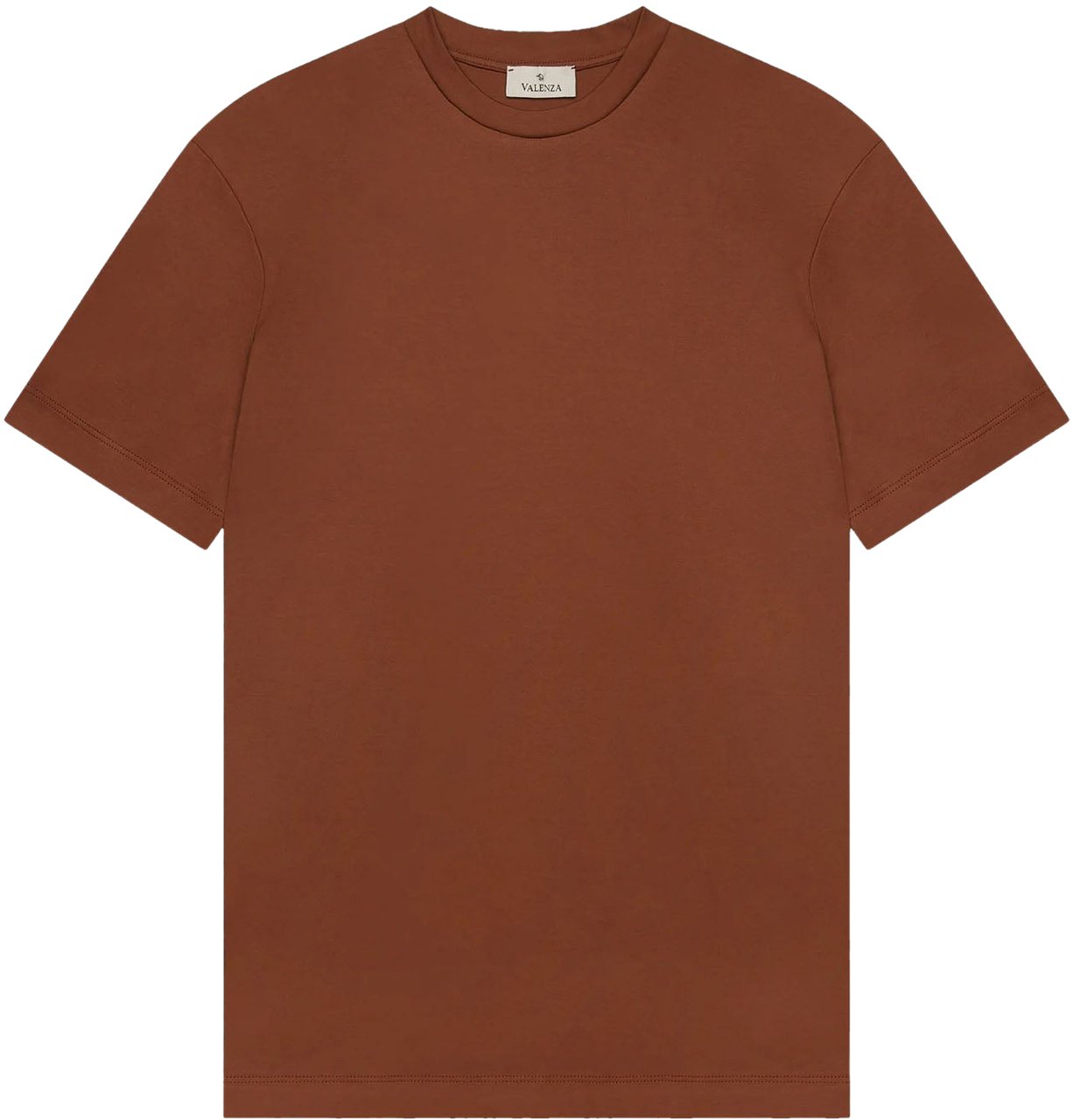 Valenza Interlock Supima T-Shirt Dark Brique Bruin