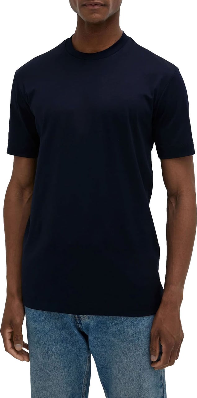 Valenza Interlock Supima T-Shirt Navy Blauw