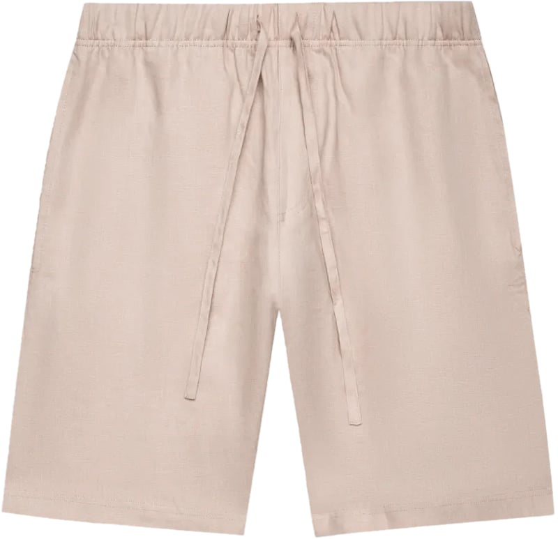 Valenza Sportshorts van linnen met stretch in lichtbeige Beige