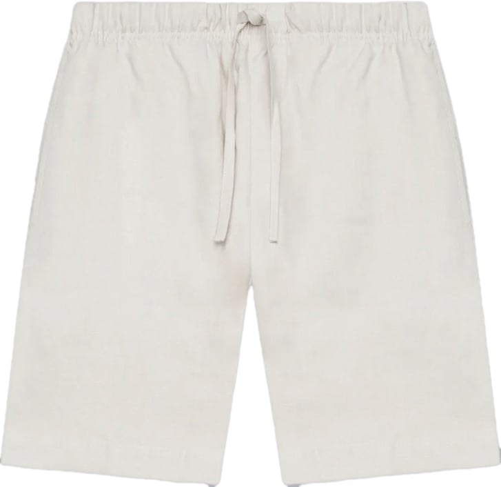 Valenza Sportshorts van linnen met stretch, lichtgrijs Wit