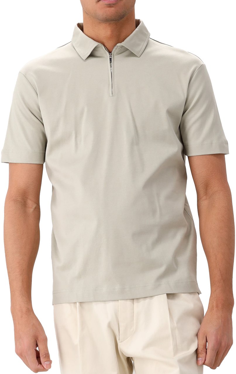 Valenza Valenza Polo Groen Supima Zip Collar Stone Groen