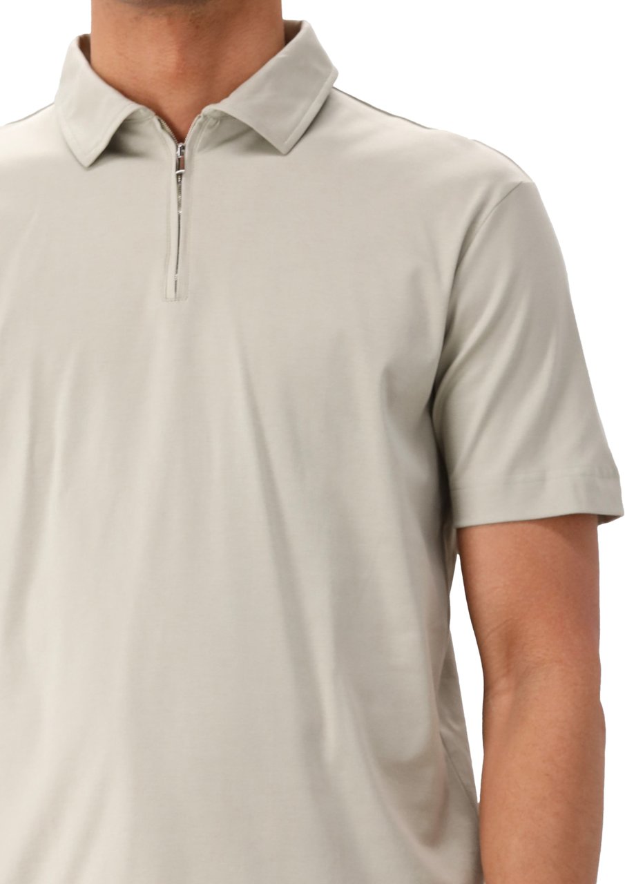 Valenza Valenza Polo Groen Supima Zip Collar Stone Groen