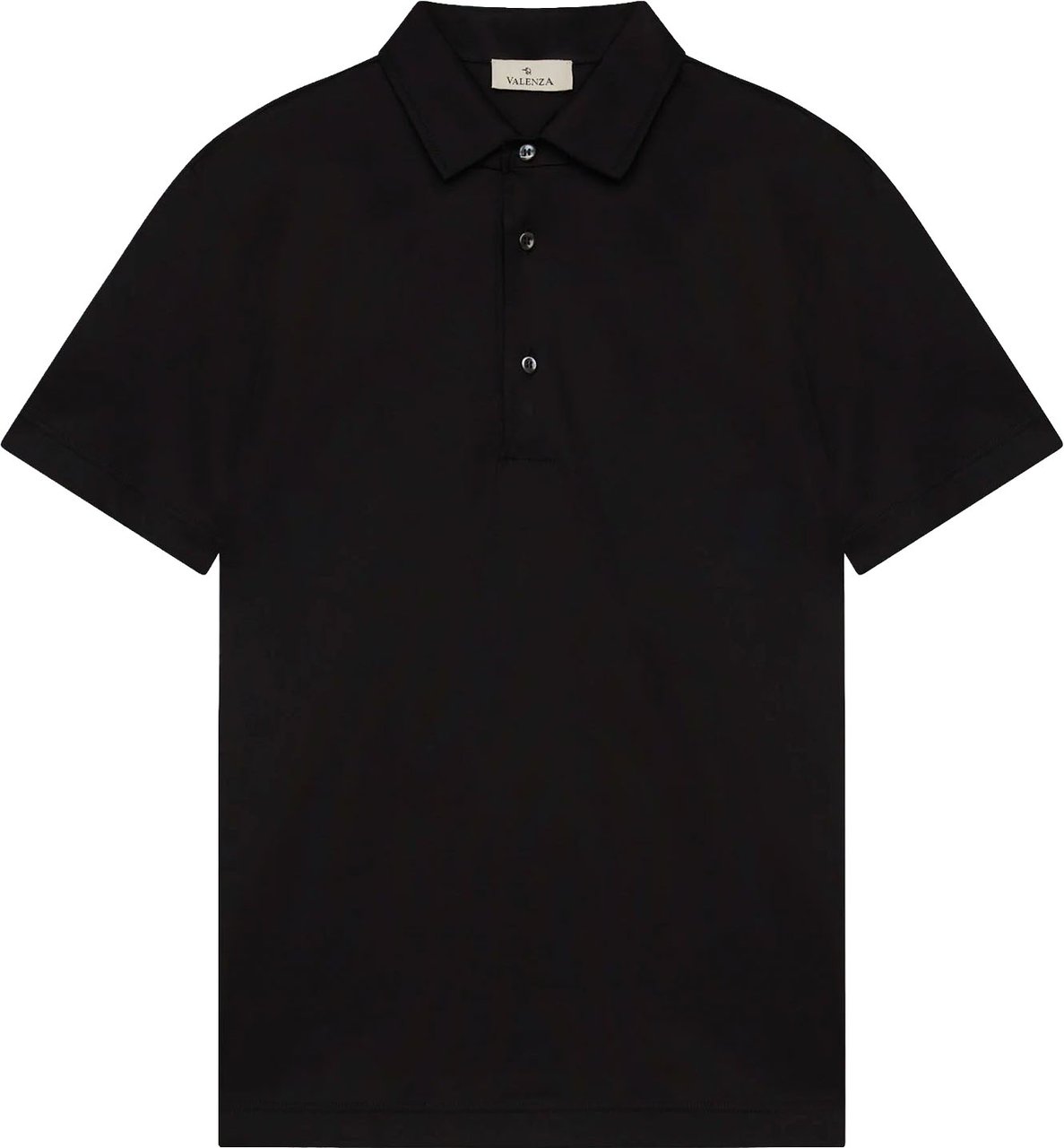 Valenza Supima Shiller Collar Polo Shirt Zwart