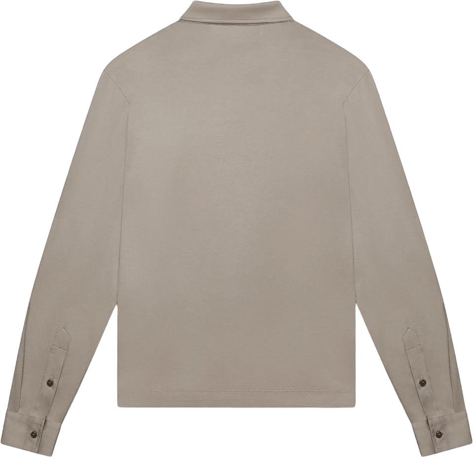 Valenza SUPIMA ZIP COLLAR LONG SLEEVE POLO SHIRT Taupe