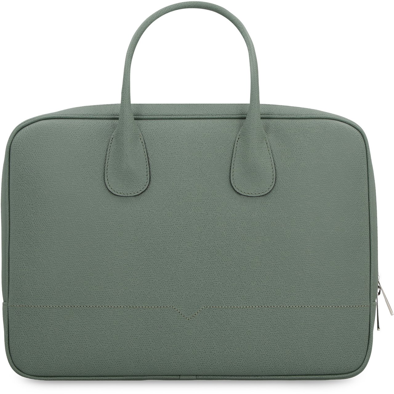 Valextra My Logo leather briefcase Groen