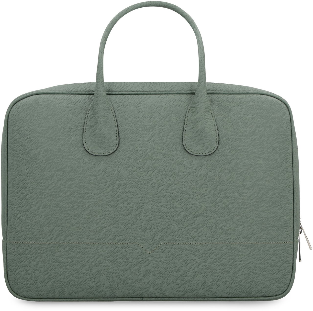 Valextra My Logo leather briefcase Groen