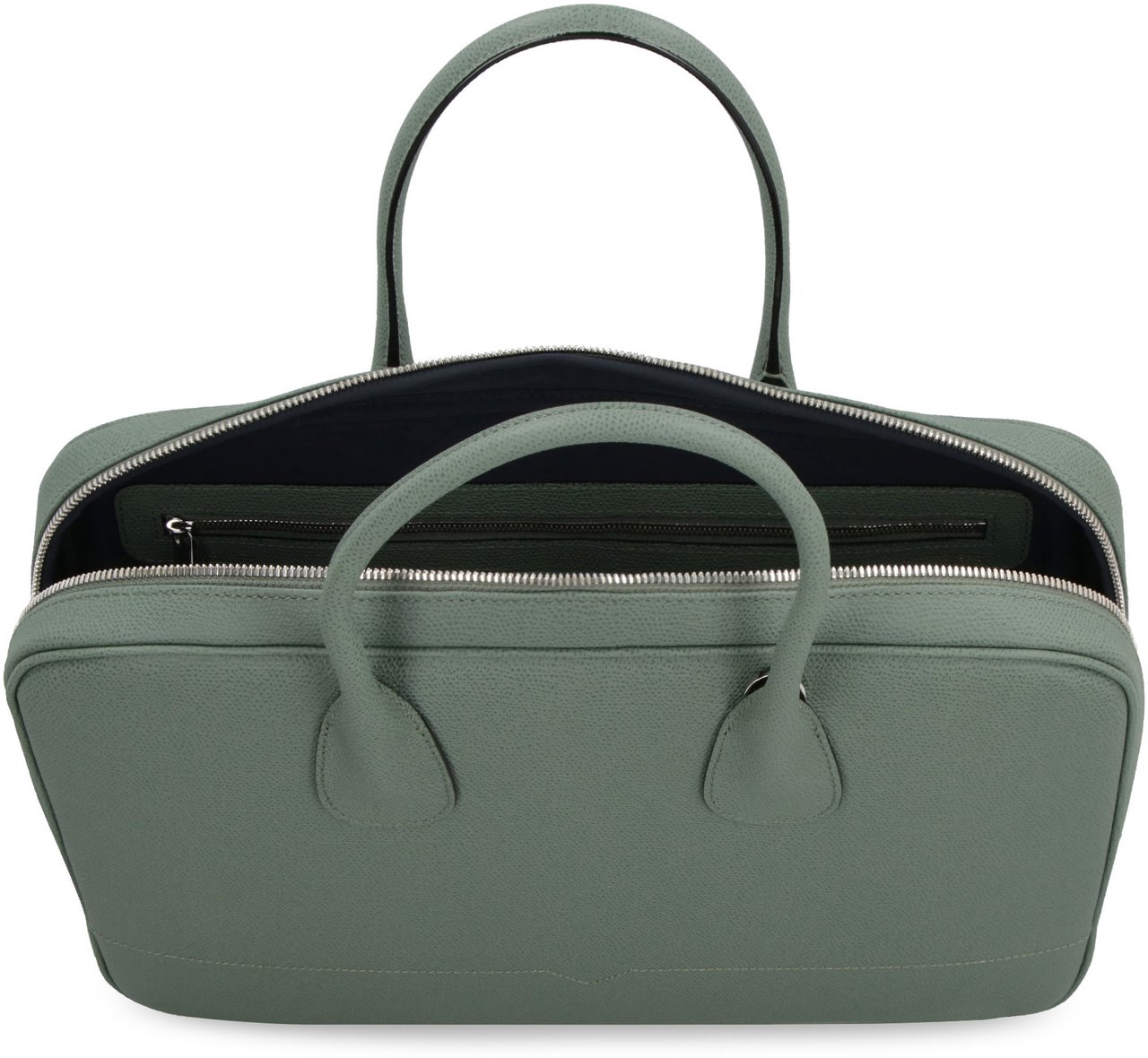 Valextra My Logo leather briefcase Groen