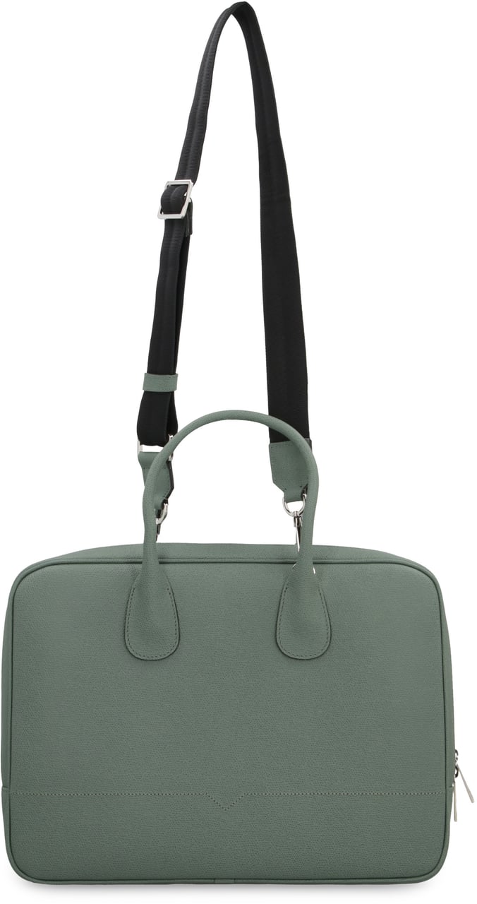 Valextra My Logo leather briefcase Groen
