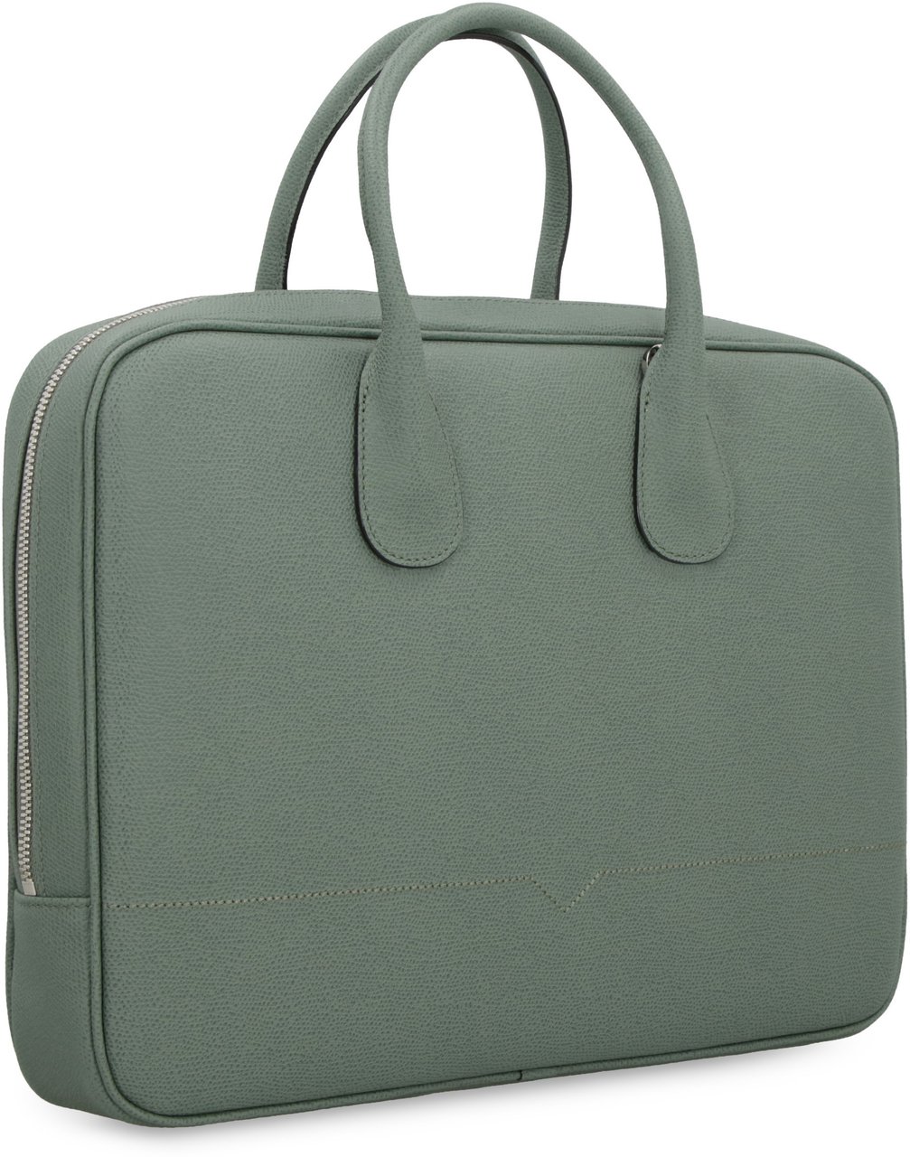 Valextra My Logo leather briefcase Groen