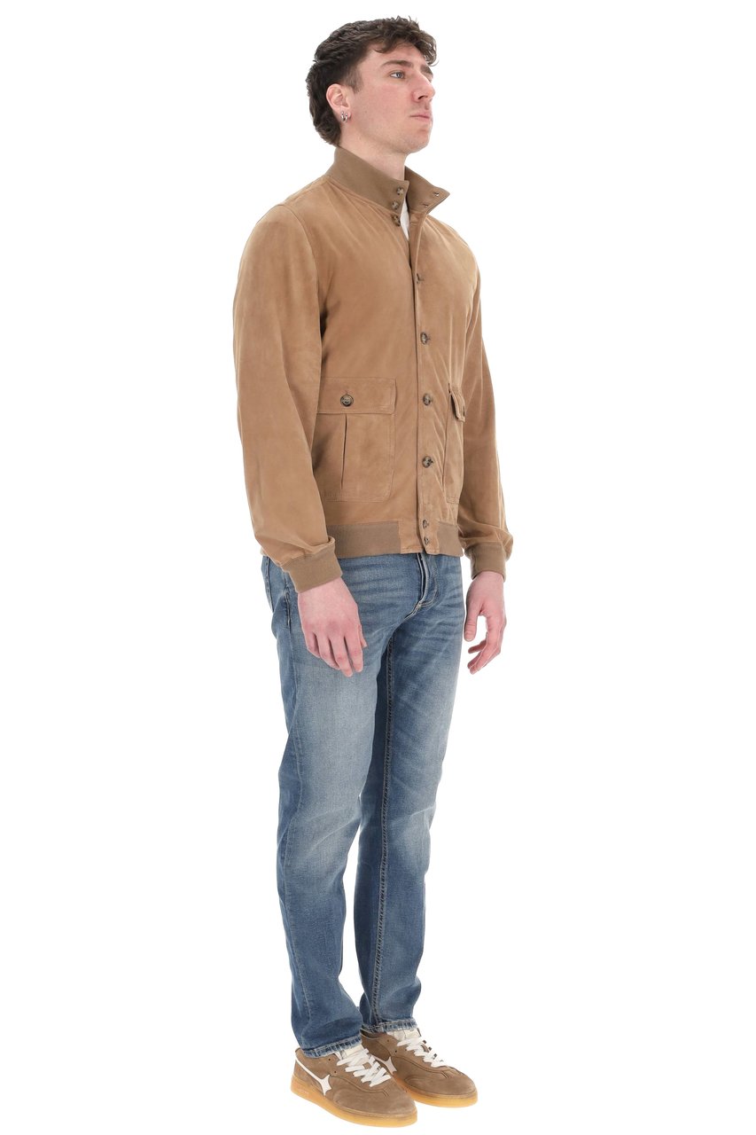 Valstar Classic Suede Jacket with Button-Up Front and Flap Pockets Neutraal