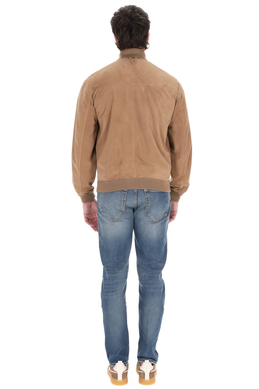 Valstar Classic Suede Jacket with Button-Up Front and Flap Pockets Neutraal