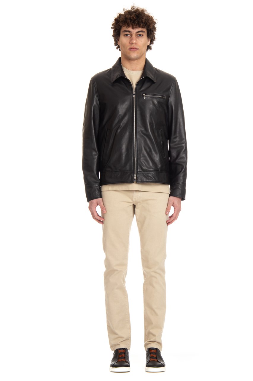 Valstar Nappa Leather Bomber Jacket Neutraal