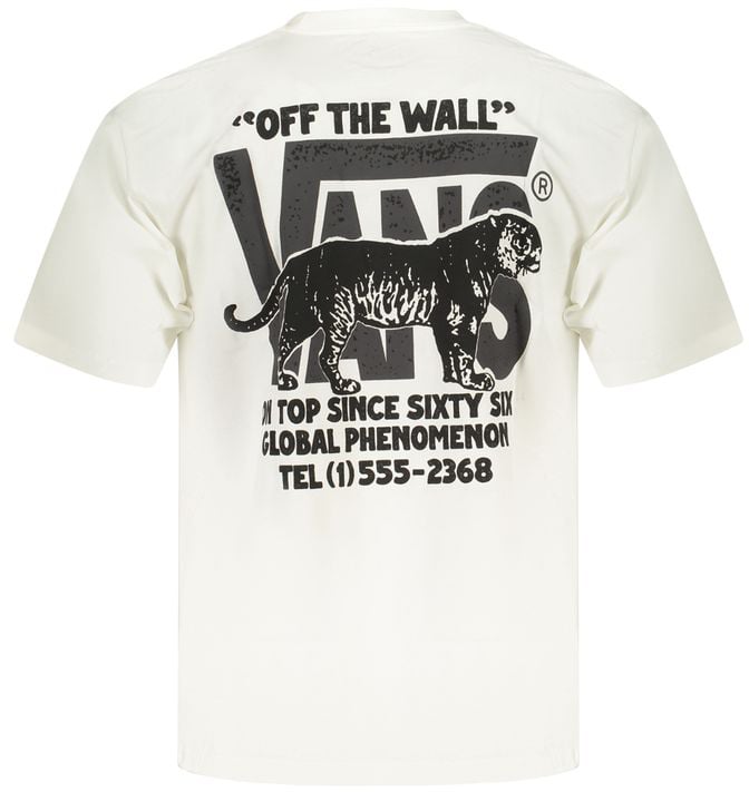 Vans White Cotton Men's T-Shirt Zwart