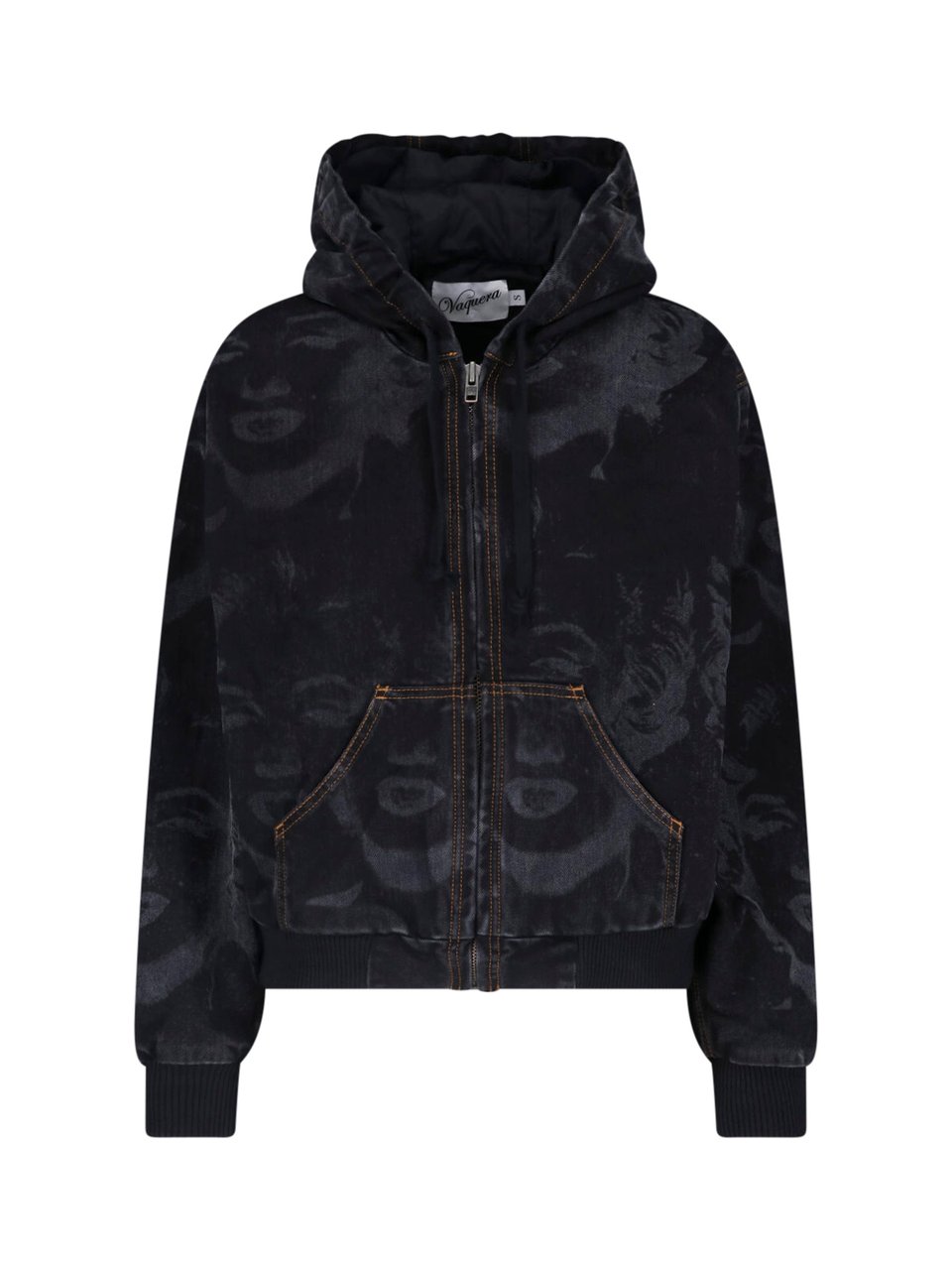 VAQUERA Black Artistic Print Cropped Jacket Zwart