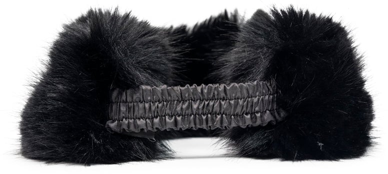 VAQUERA FAUX FUR HEADBAND BLACK Zwart