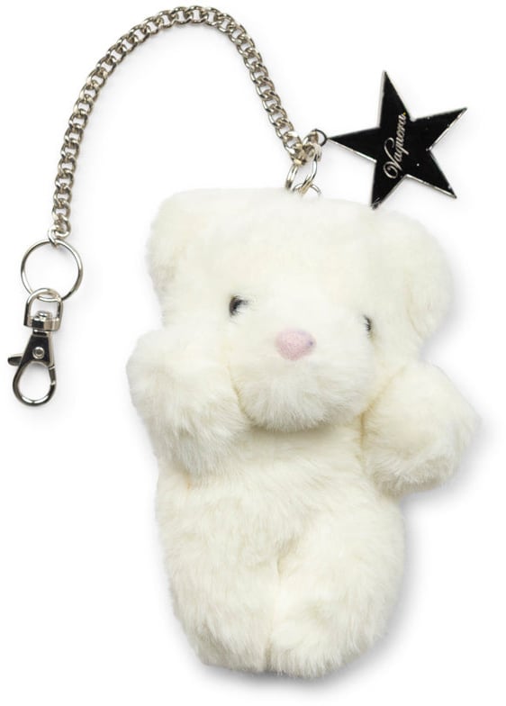 VAQUERA UNISEX TEDDY BEAR KEYCHAIN WOVEN CREAM Wit