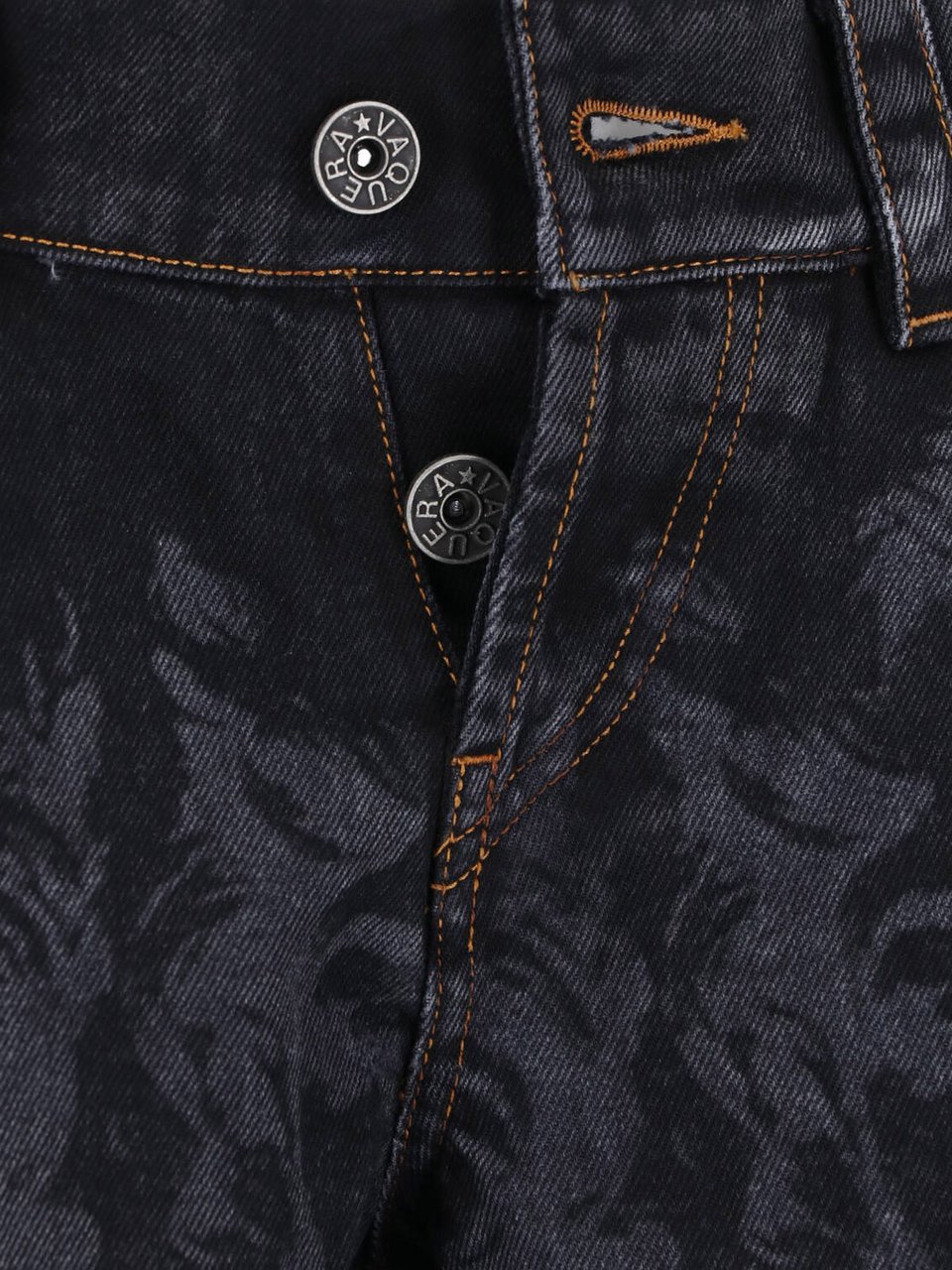 VAQUERA Blue Wide-Leg Faded Print Jeans Zwart