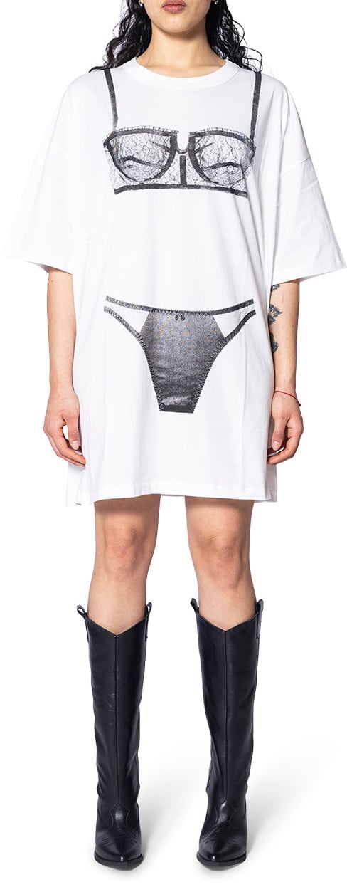 VAQUERA TROMPE L'OEIL TALL TEE KNIT BLANC Wit