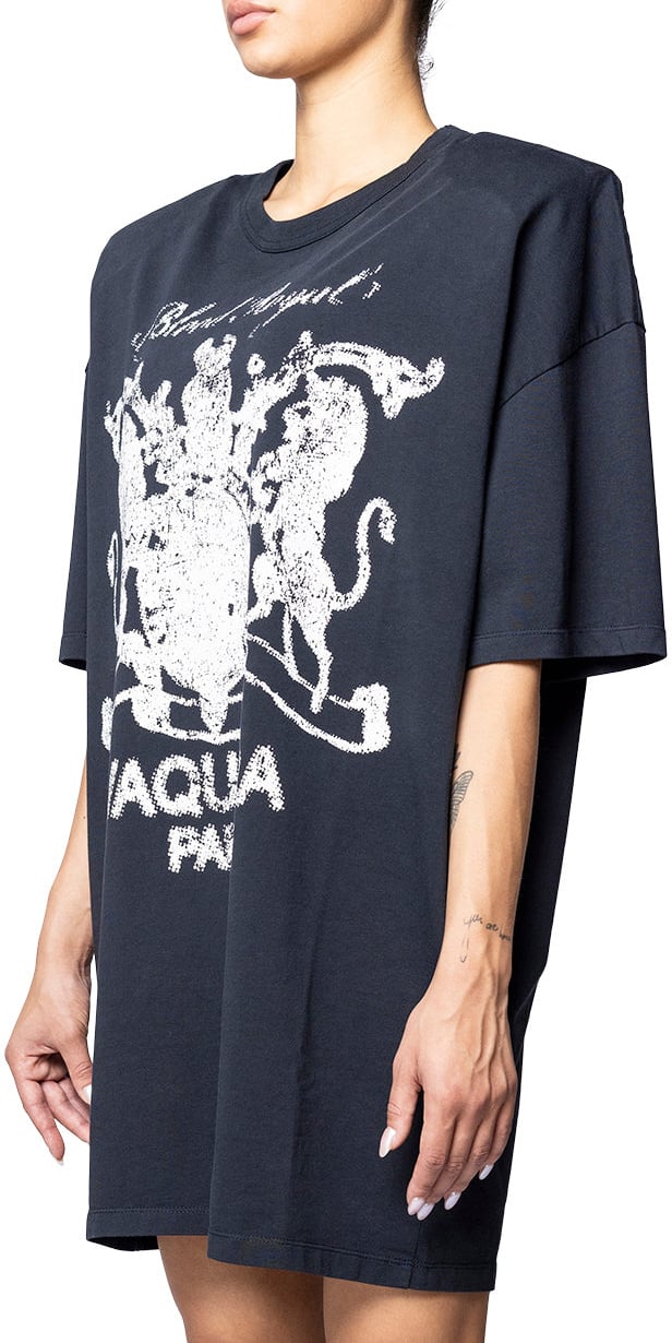 VAQUERA SHOULDER PAD TALL TEE KNIT BLACK Zwart