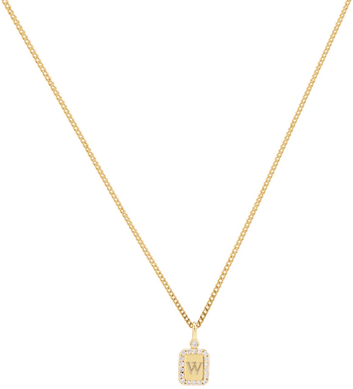 Vedder & Vedder Vedder & Vedder Tiny Pavé Tag B Kettingen Goud Tiny Pavé Goud