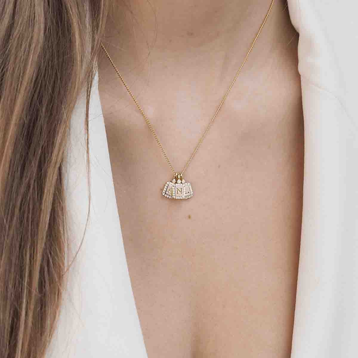 Vedder & Vedder Vedder & Vedder Tiny Pavé Tag K Kettingen Goud Tiny Pavé Goud