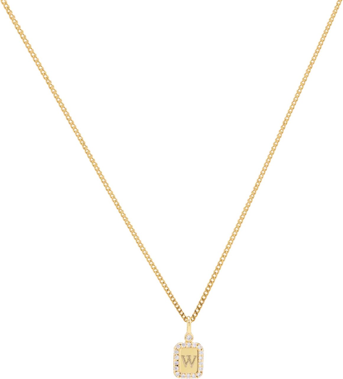 Vedder & Vedder Vedder & Vedder Tiny Pavé Tag K Kettingen Goud Tiny Pavé Goud