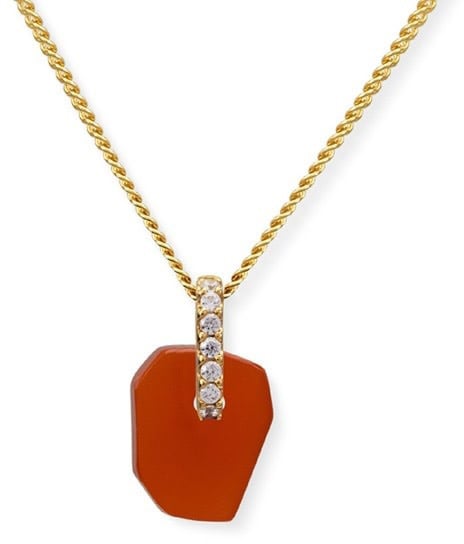 Vedder & Vedder Vedder & Vedder Collier The Power of Gemstone Zilver met Geelgouden Plating en Zirkonia en Carnelian 45cm Divers