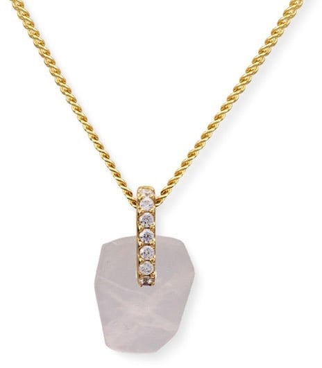 Vedder & Vedder Vedder & Vedder Collier The Power of Gemstone Zilver met Geelgouden Plating en Zirkonia en Rose Quartz 45cm Goud