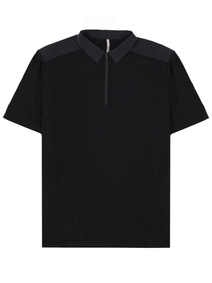 Veilance Half-Zip Wool Blend Contemporary Polo Shirt Zwart