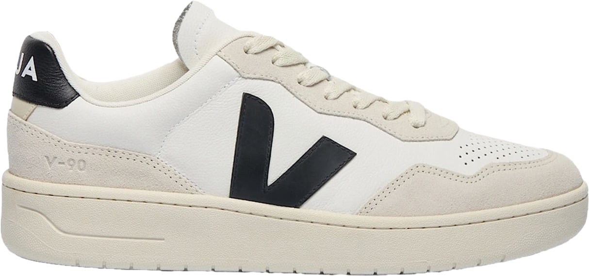 Veja White and Black V-90 O.T. Sneakers Grijs