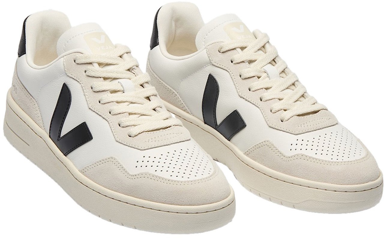Veja White and Black V-90 O.T. Sneakers Grijs