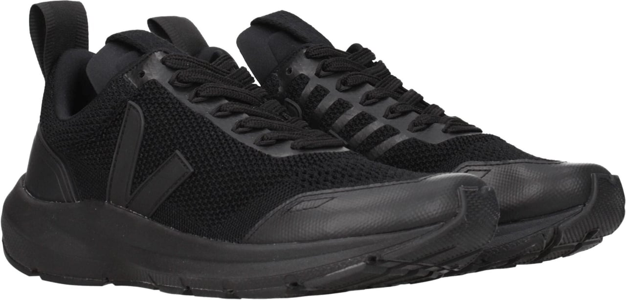 Veja Black Fabric Athletic Sneakers Zwart