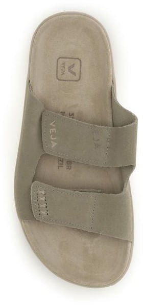 Veja Beige Calf Leather Bos Taurus Flat Sandals Beige