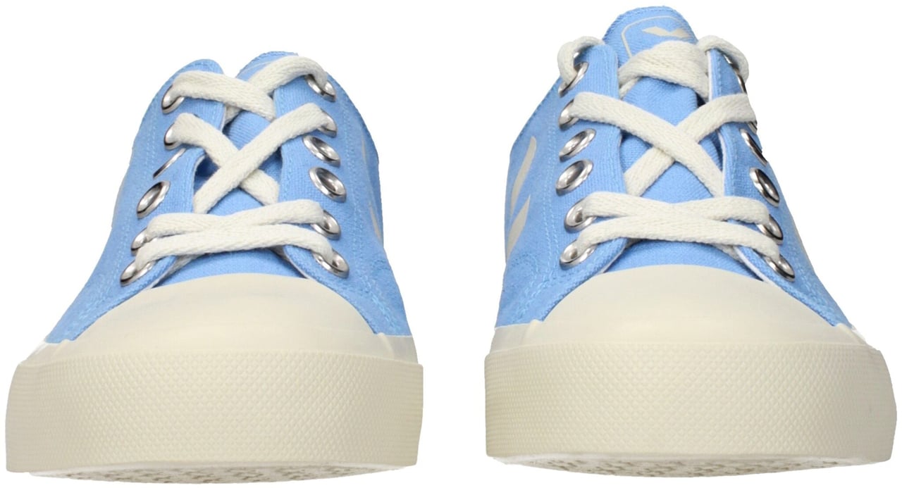 Veja Light Blue Fabric Low Top Sneakers Blauw