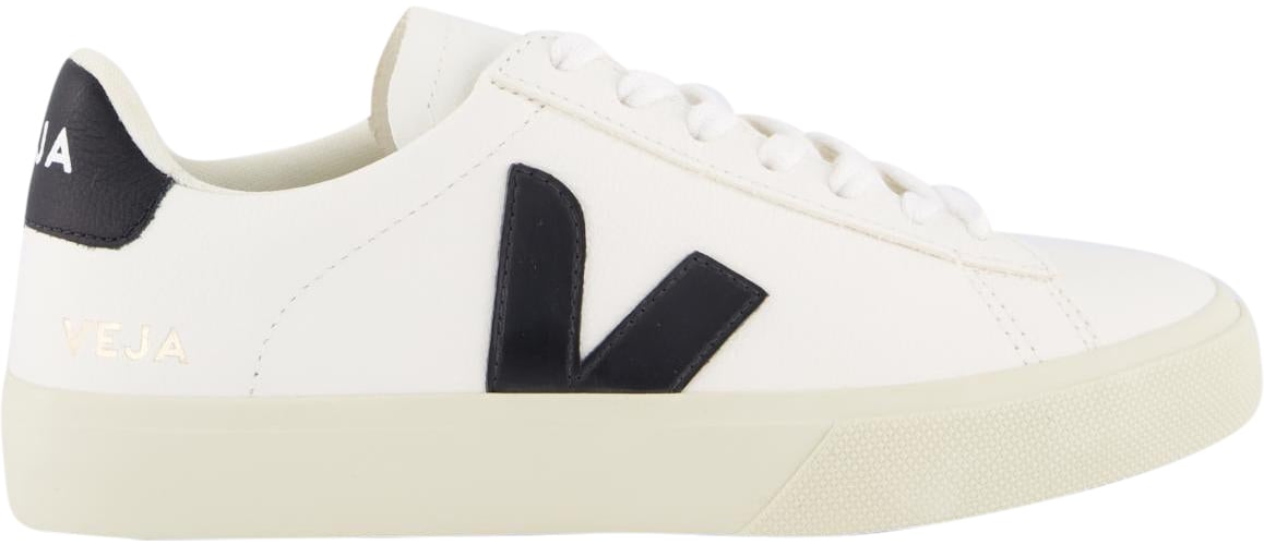 Veja Dames Campo Sneaker Leer Wit/Zwart Wit